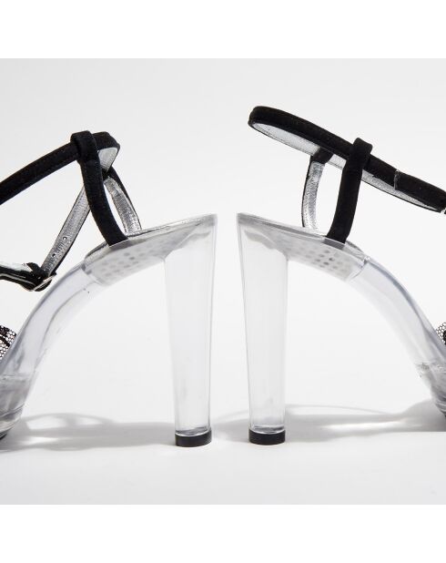 Sandales Najo transparent/noir - Talon 11 cm