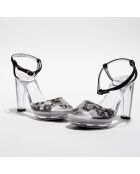 Sandali Najo trasparenti/neri - tacco 11 cm