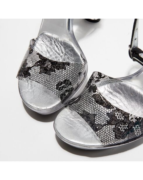 Sandales Najo transparent/noir - Talon 11 cm
