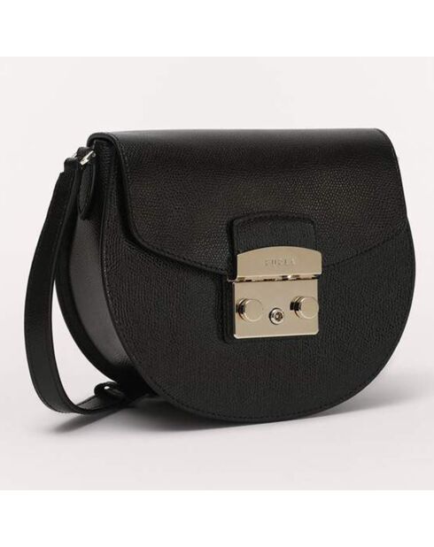 Sac bandoulière en Cuir Metropolis Mini noir 17x15x8 cm