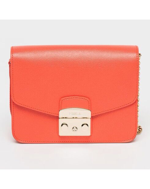 Sac bandoulière en Cuir Metropolis S rouge 21x16x8 cm