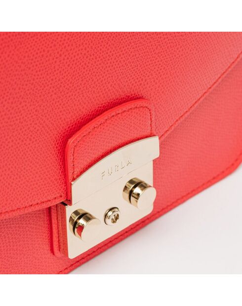 Sac bandoulière en Cuir Metropolis S rouge 21x16x8 cm