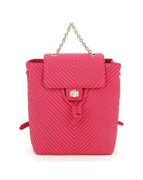 Sac à dos en Cuir Pop Star fuchsia 25x23x11 cm