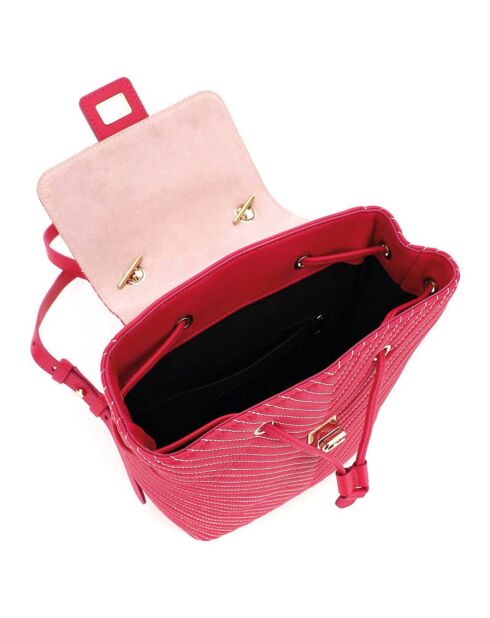 Sac à dos en Cuir Pop Star fuchsia 25x23x11 cm
