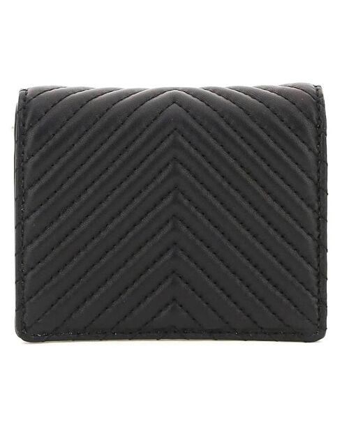 Portefeuille en Cuir Pop Star noir 11x9 cm