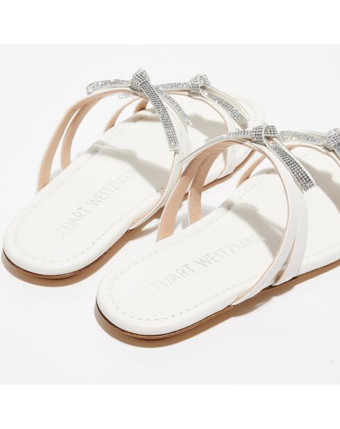 Mules en Cuir Bow crème