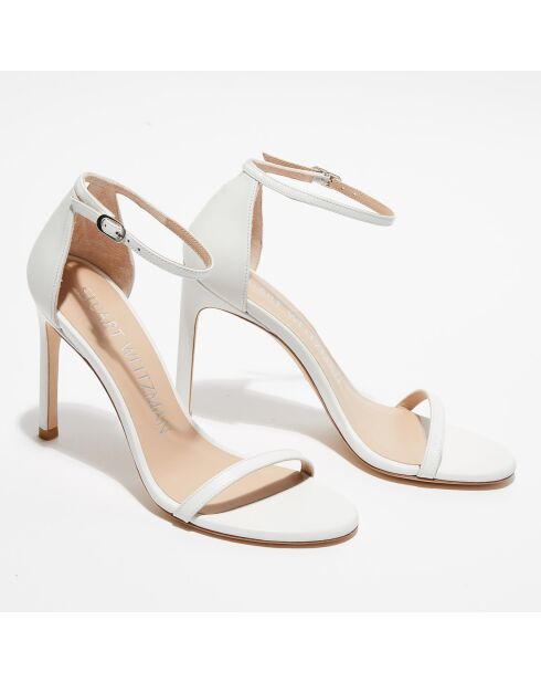 Sandales en Cuir Nudistsong blanches - Talon 10,5 cm
