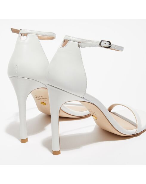 Sandales en Cuir Nudistsong blanches - Talon 10,5 cm