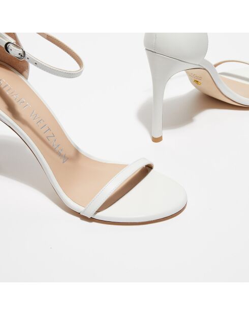 Sandales en Cuir Nudistsong blanches - Talon 10,5 cm