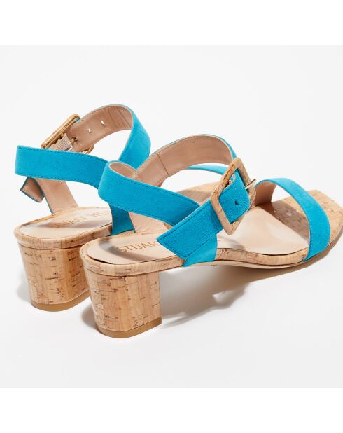 Sandales en Velours de Cuir Alexandrine 50 caraïbe - Talon 5 cm