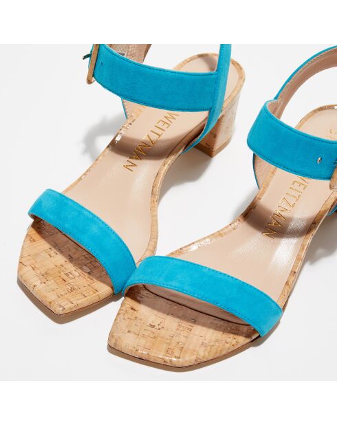 Sandales en Velours de Cuir Alexandrine 50 caraïbe - Talon 5 cm