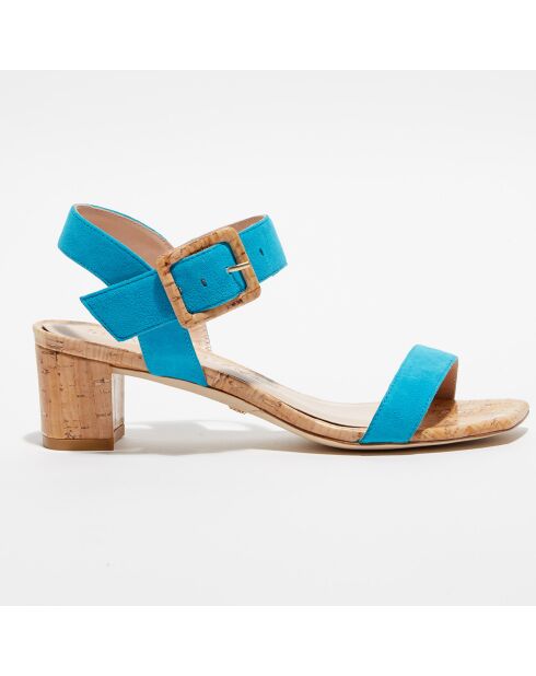 Sandales en Velours de Cuir Alexandrine 50 caraïbe - Talon 5 cm