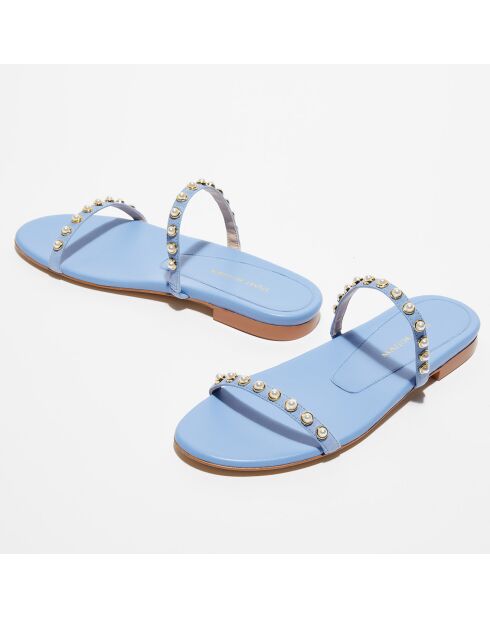 Sandales en Velours de Cuir Ameliese Pearl bleues