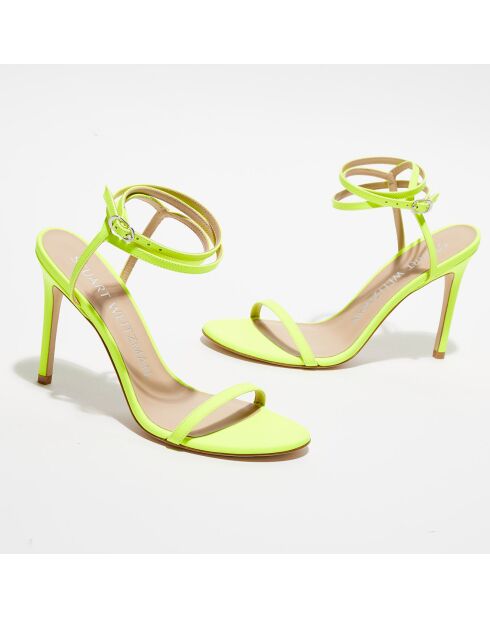 Sandales en Cuir Brelynude 100 jaune fluo - Talon 10 cm