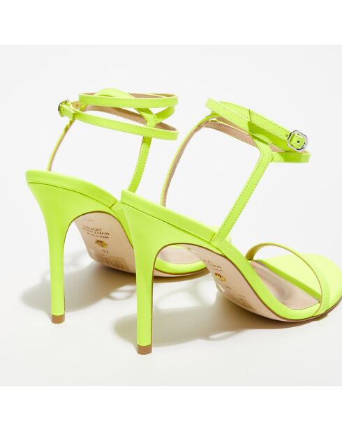 Sandales en Cuir Brelynude 100 jaune fluo - Talon 10 cm
