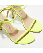 Sandales en Cuir Brelynude 100 jaune fluo - Talon 10 cm