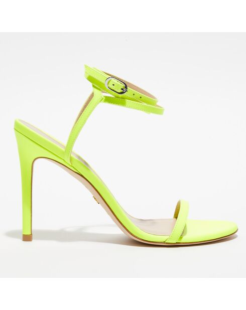 Sandales en Cuir Brelynude 100 jaune fluo - Talon 10 cm
