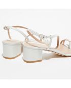 Sandales en Cuir Soirée Sleek 50 blanches - Talon 5 cm