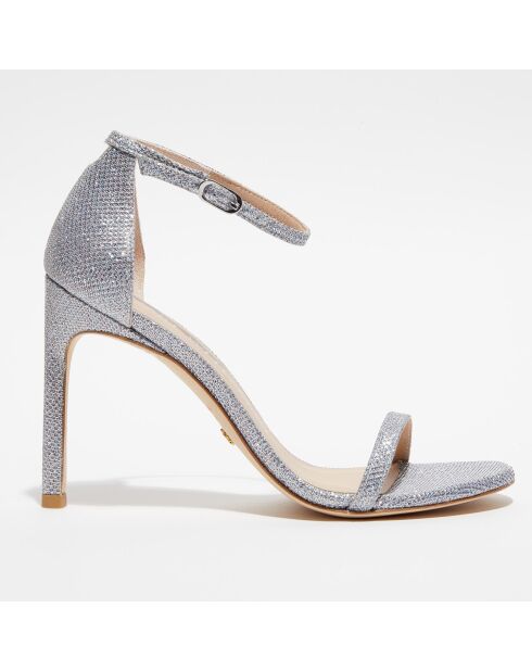 Sandales Nudistsong argentées - Talon 10 cm
