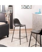 2 Chaises de bar John noires - 41x45x87 cm