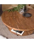 Table basse Sixtine bois naturel  - D.80xH.35 cm