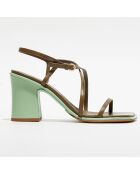 Sandales en Cuir vertes - Talon 9.1 cm