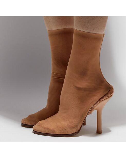 Boots Gennie beiges - Talon 13 cm