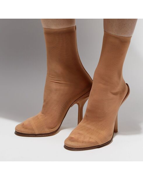 Boots Gennie beiges - Talon 13 cm