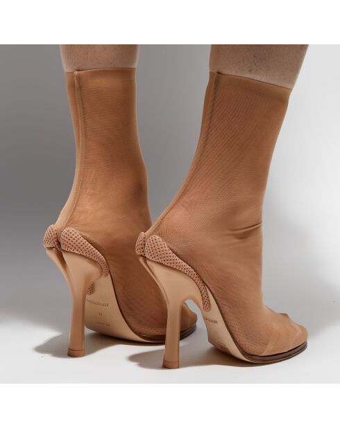 Boots Gennie beiges - Talon 13 cm