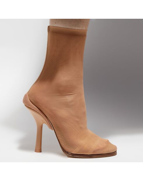 Boots Gennie beiges - Talon 13 cm