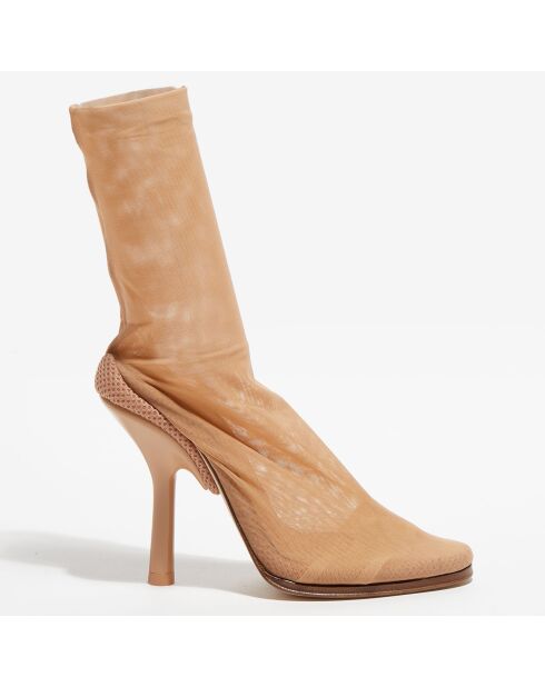 Boots Gennie beiges - Talon 13 cm