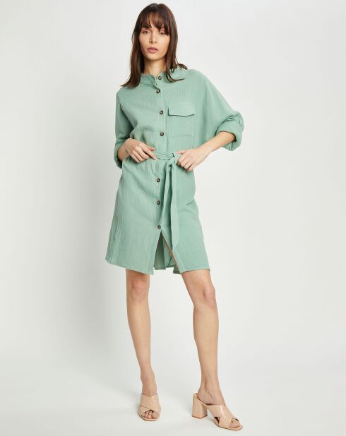 Robe en Gaze de Coton Eloan verte
