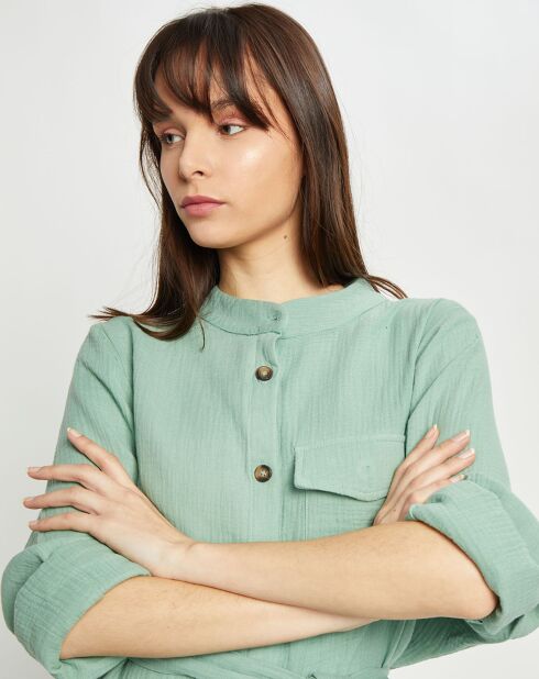Robe en Gaze de Coton Eloan verte