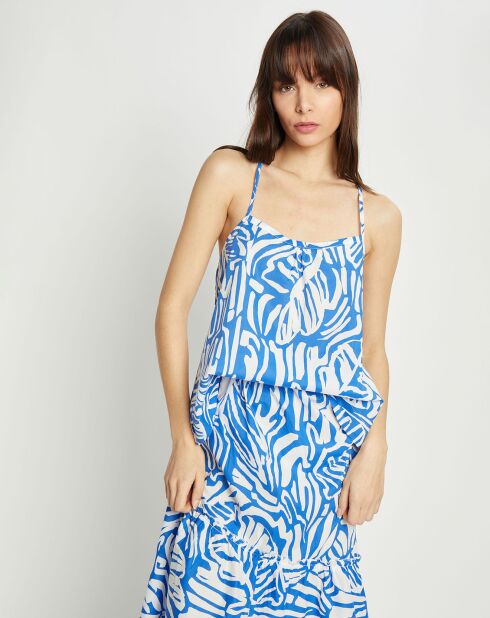 Top Fred imprimé bleu