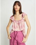 Top Fauve tie & dye rose