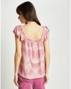 Top Fauve tie & dye rose