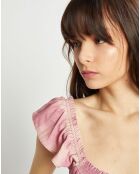 Top Fauve tie & dye rose