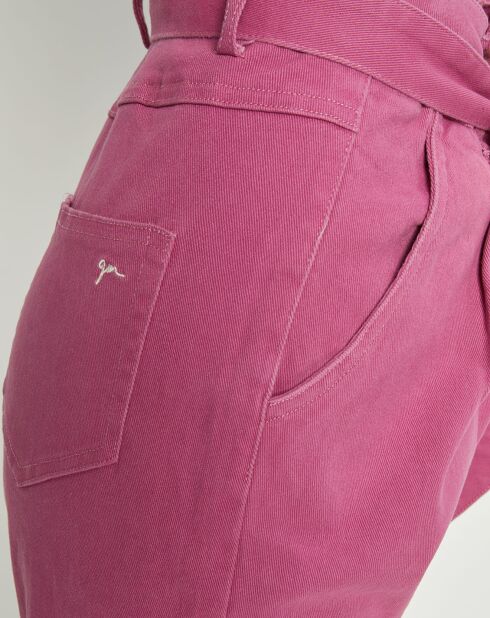 Pantalones rectos en forma de bolsa de papel rosa Eric