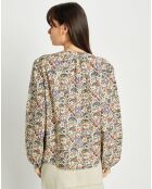Blouse Elham imprimée beige/multicolore
