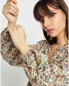 Blouse Elham imprimée beige/multicolore