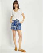Short Esteban imprimée bandana bleu marine