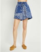 Short Esteban imprimée bandana bleu marine