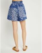 Short Esteban imprimée bandana bleu marine