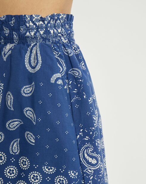 Short Esteban imprimée bandana bleu marine