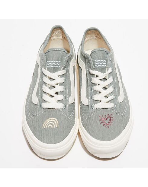 Baskets en Toile Old Skool Tape vert de gris