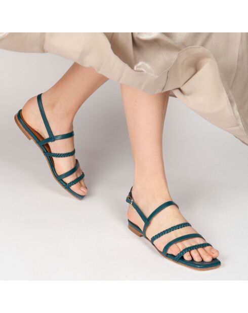 Sandales en Cuir Antonia turquoise