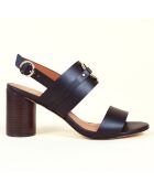 Sandales en Cuir Lidia noir/marron - Talon 7 cm