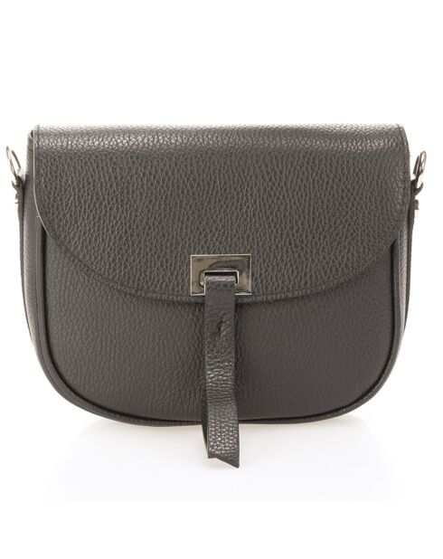 Sac bandoulière en Cuir Bela noir - 20x6x16 cm