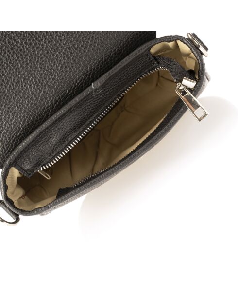 Sac bandoulière en Cuir Bela noir - 20x6x16 cm