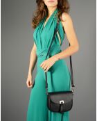Sac bandoulière en Cuir Bela noir - 20x6x16 cm